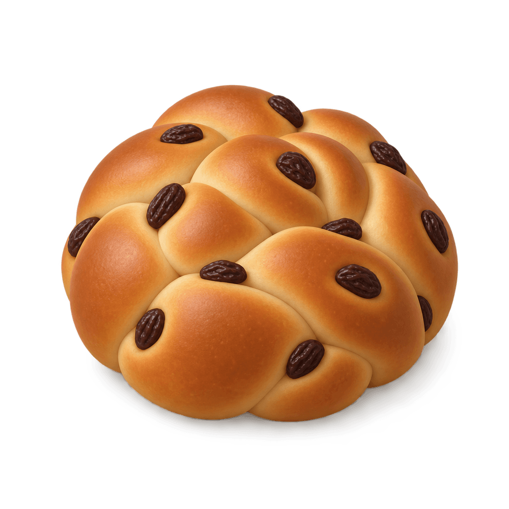 Round Raisin Challah 3D icon