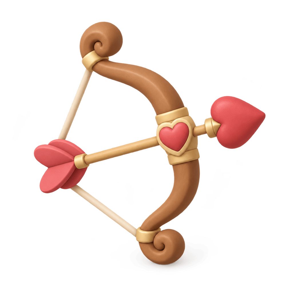 Cupid's Bow and Arrow 3D icon