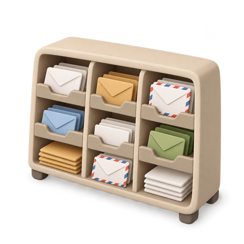 Mail Sorting Bin 3D icon