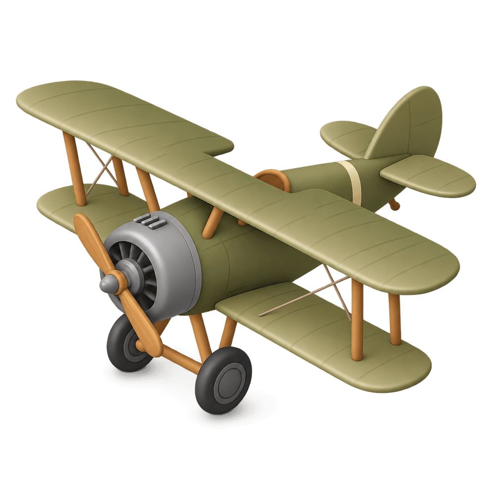 World War I Biplane 3D icon