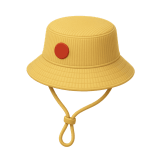 Yellow Corduroy Bucket Hat with Chin Strap