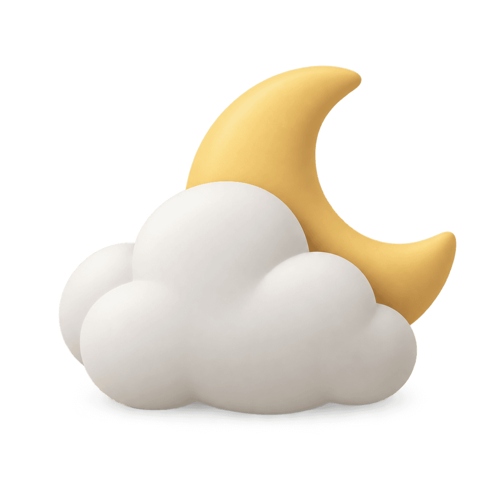 Moon Behind Cloud 3D icon