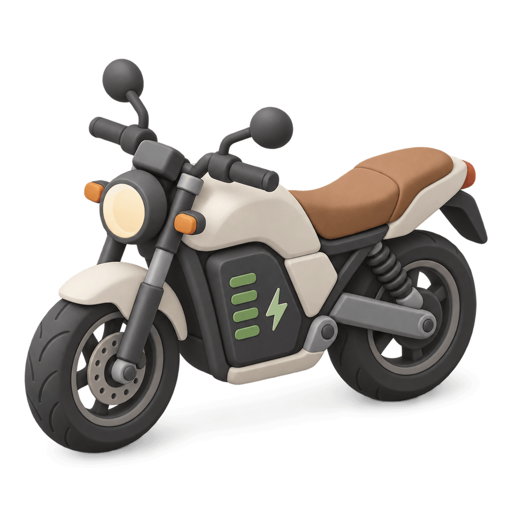 Electric Motorcycle 3D icon