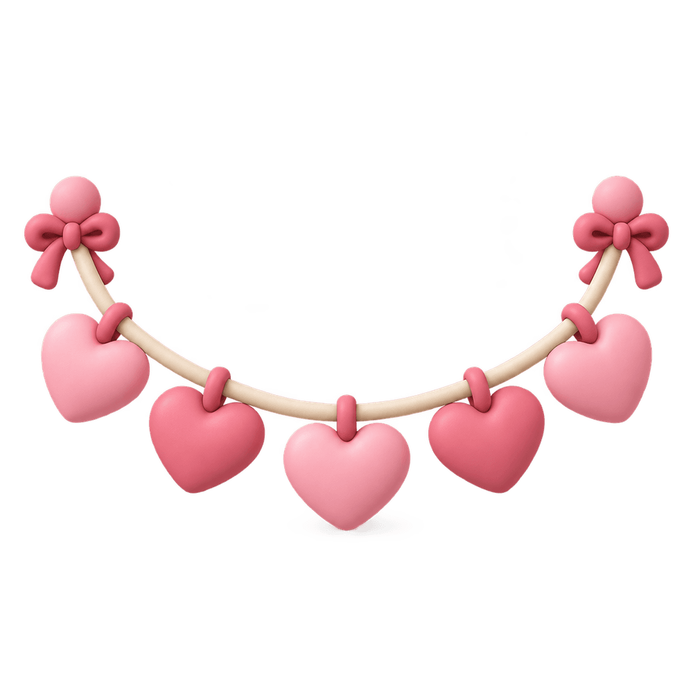 Pink Heart Garland 3D icon