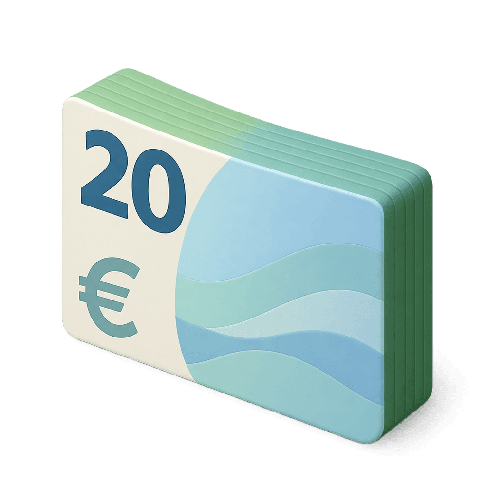 20 Euro Note 3D icon