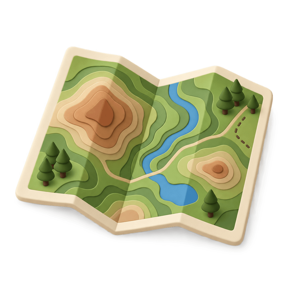 Topographic Map 3D icon