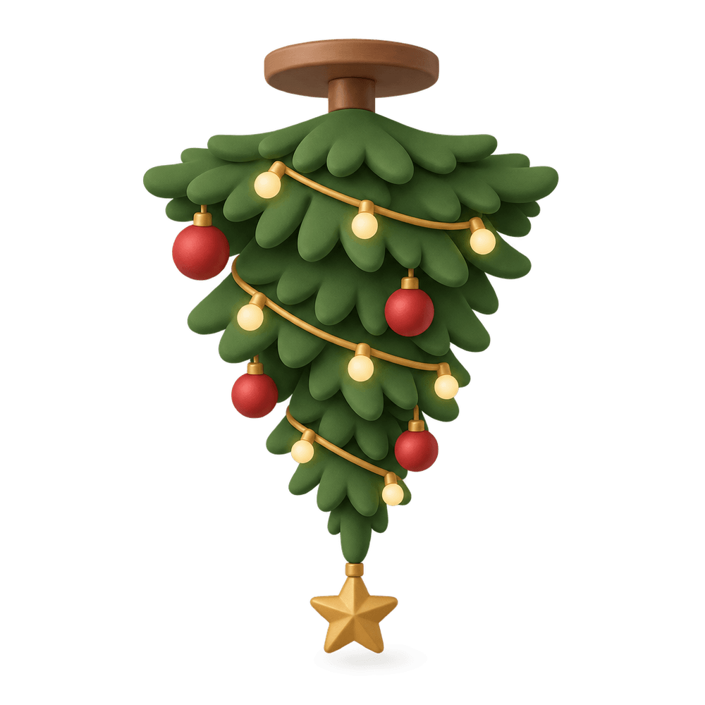 Upside-Down Christmas Tree 3D icon