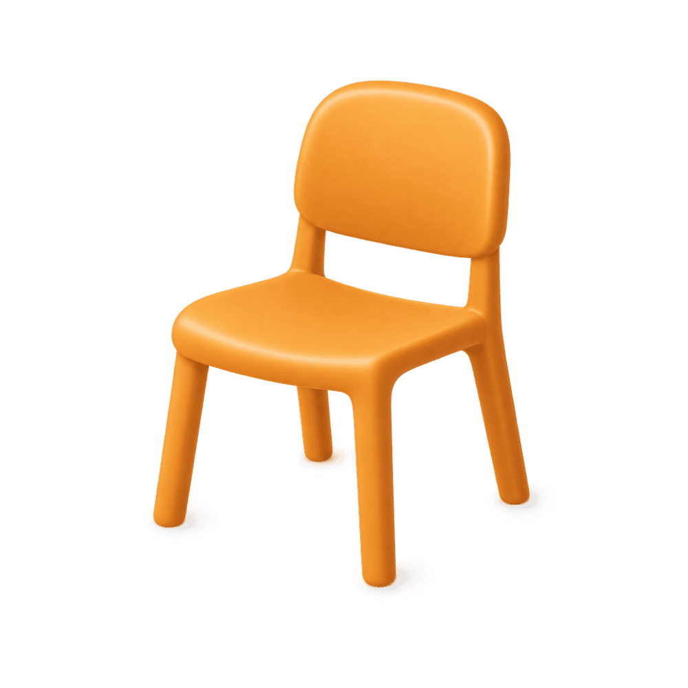 Orange Plastic Chair 3D icon