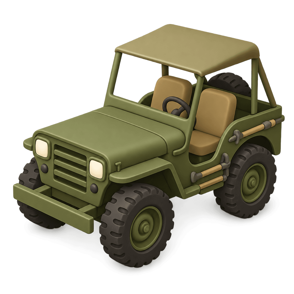Vintage Military Utility Vehicle 3D icon