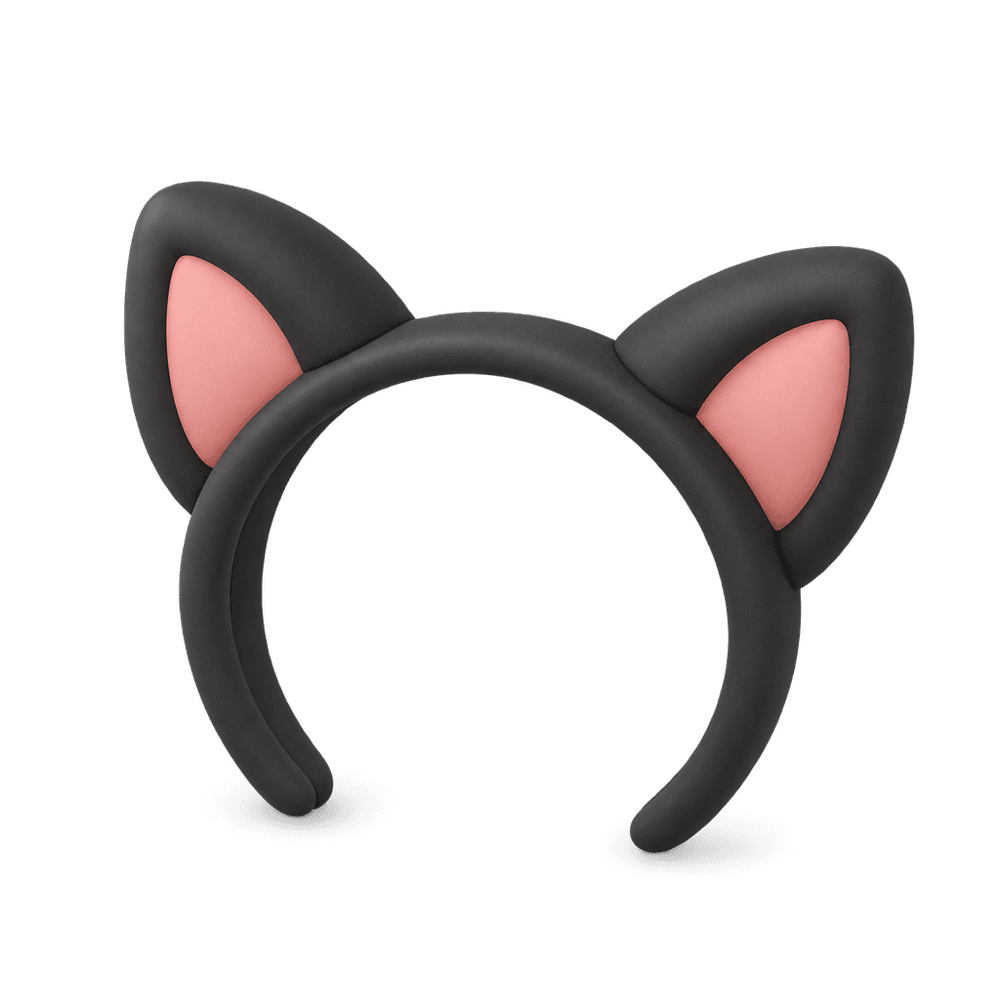 Black Cat Ears Headband 3D icon