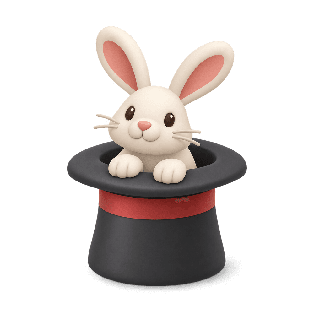 Top Hat and Rabbit 3D icon