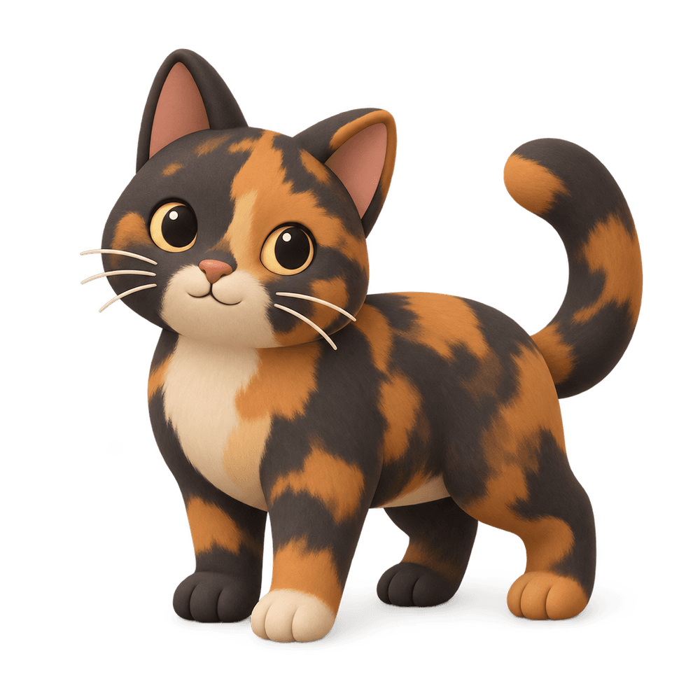 Tortoiseshell Cat 3D icon