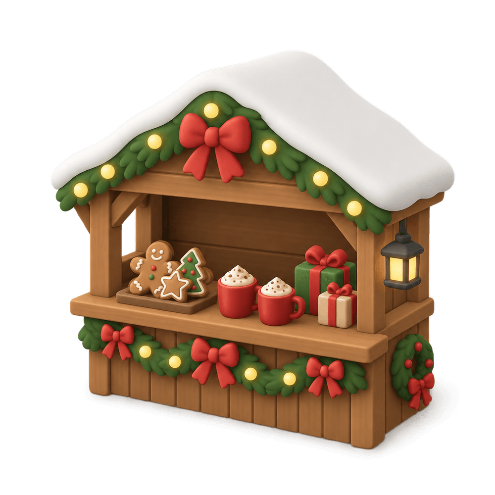 Christmas Market Stall 3D icon