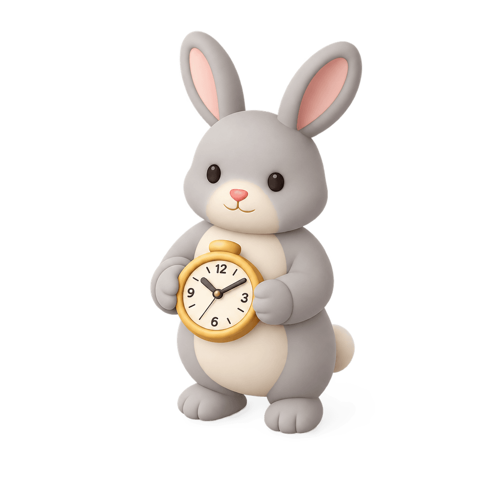 Bunny Holding a Watch 3D icon