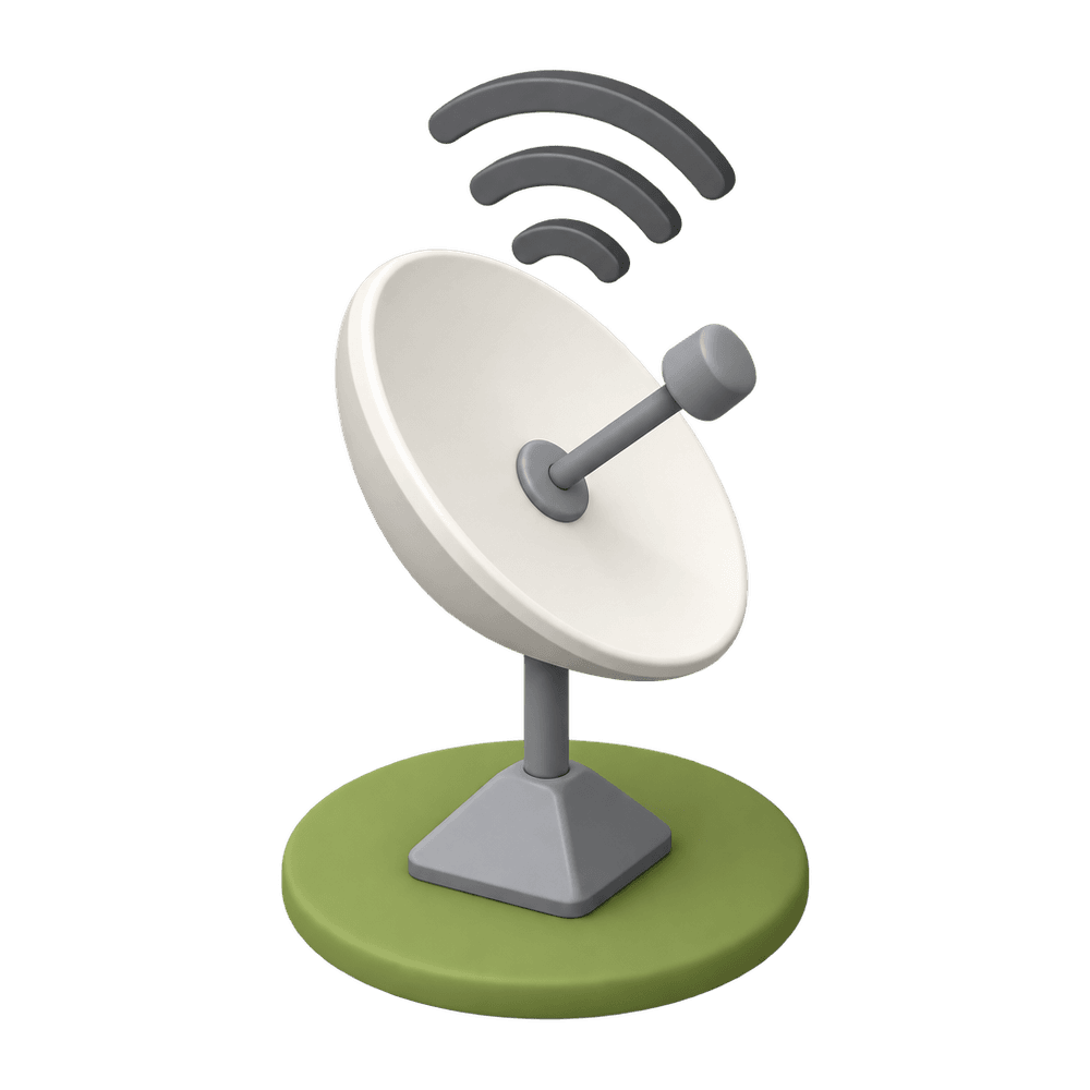 Satellite Internet Dish 3D icon