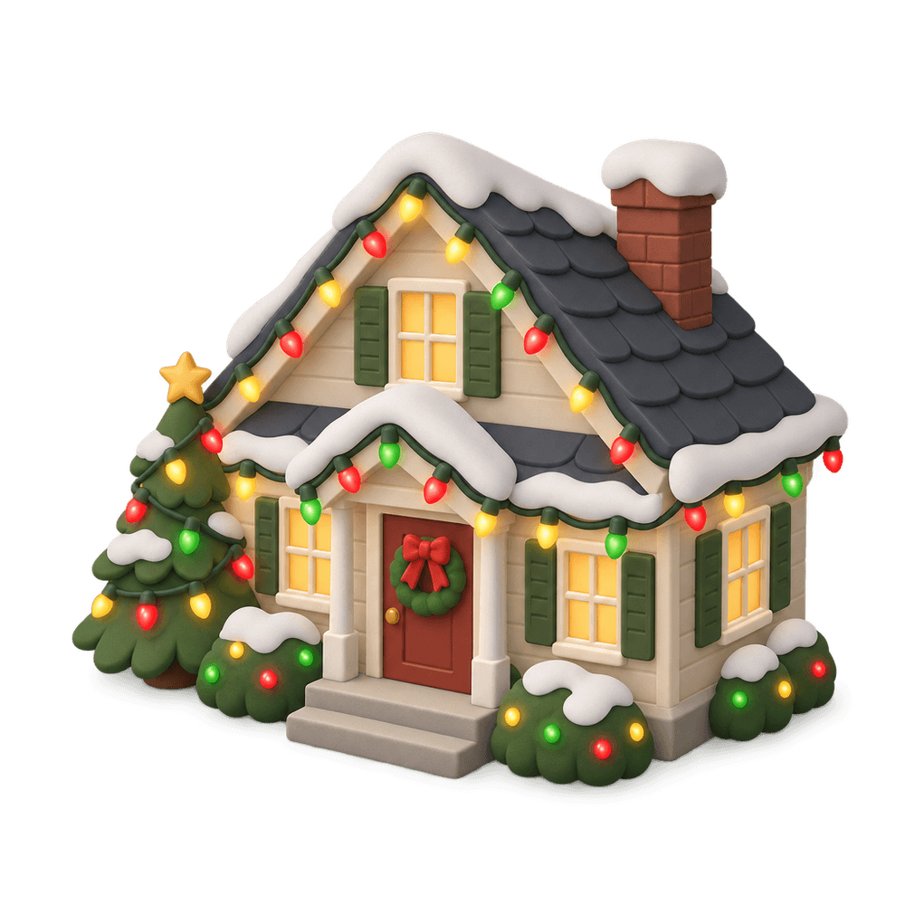 Christmas Light Display House 3D icon
