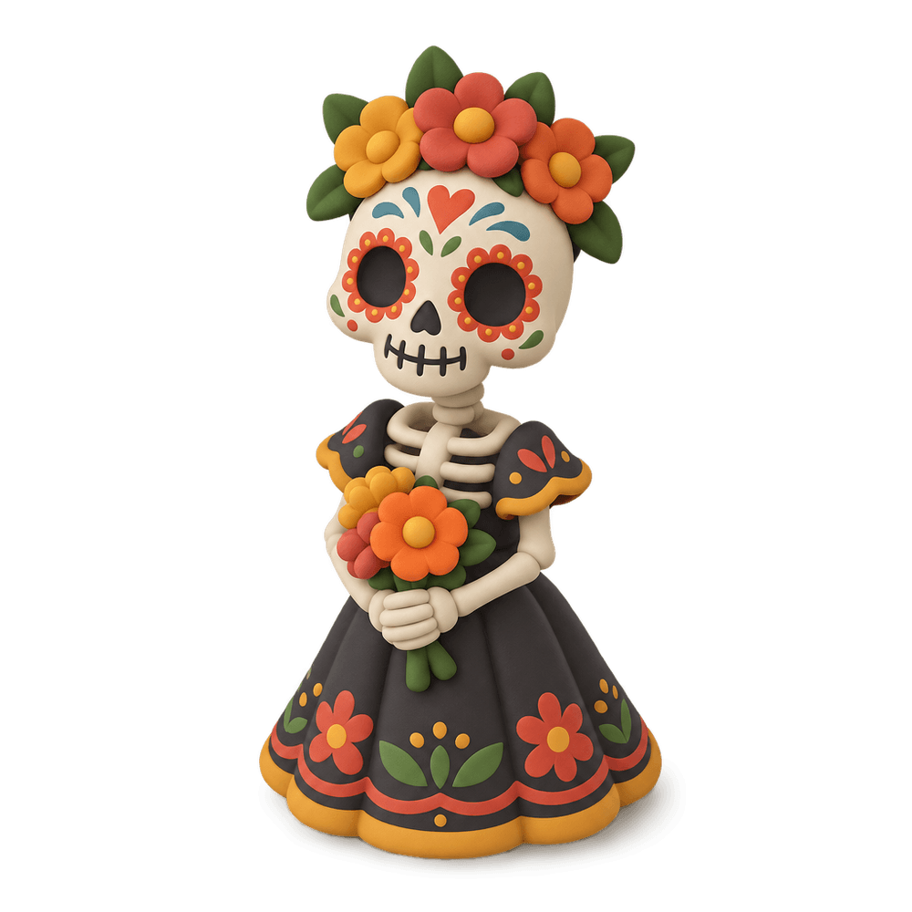 Calaca Skeleton Figurine 3D icon
