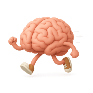 Brain with legs running away