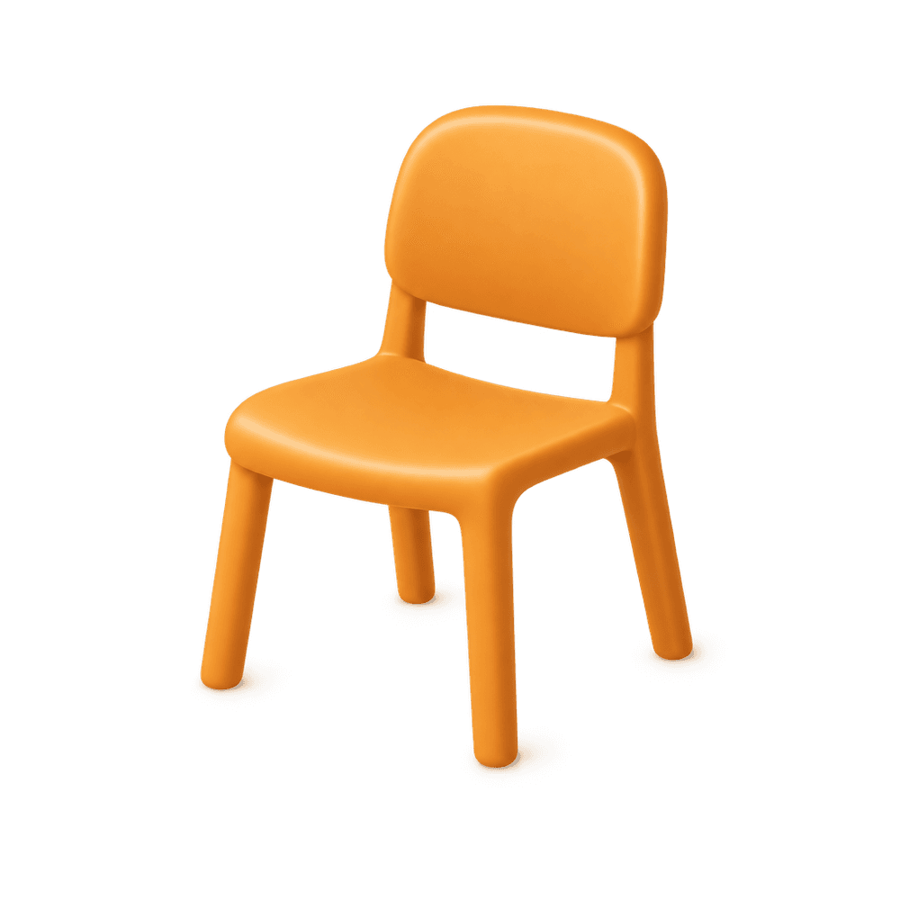 Orange Plastic Chair 3D icon