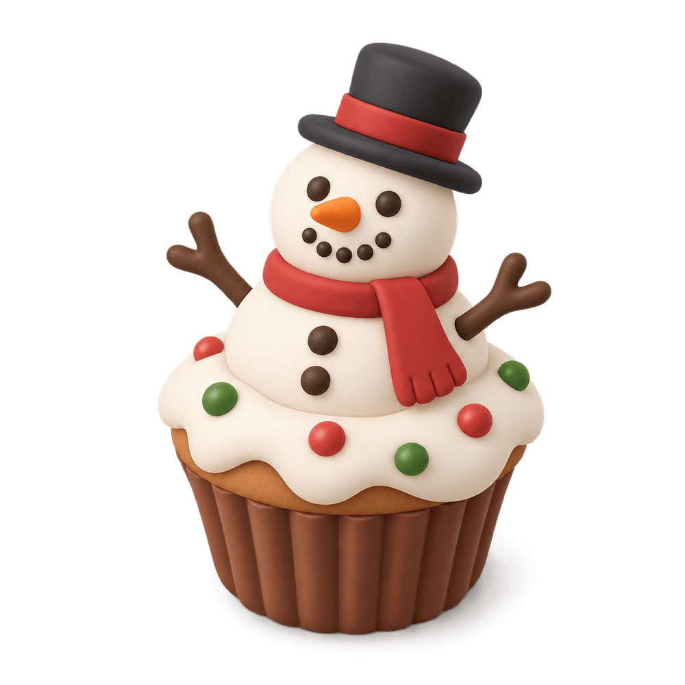 Snowman Cupcake 3D icon