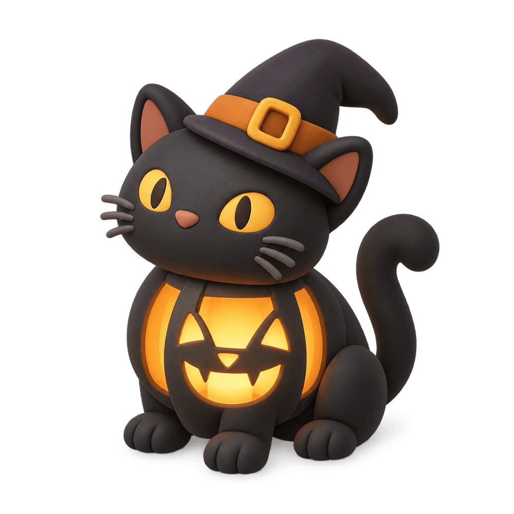 Black Cat Lantern 3D icon