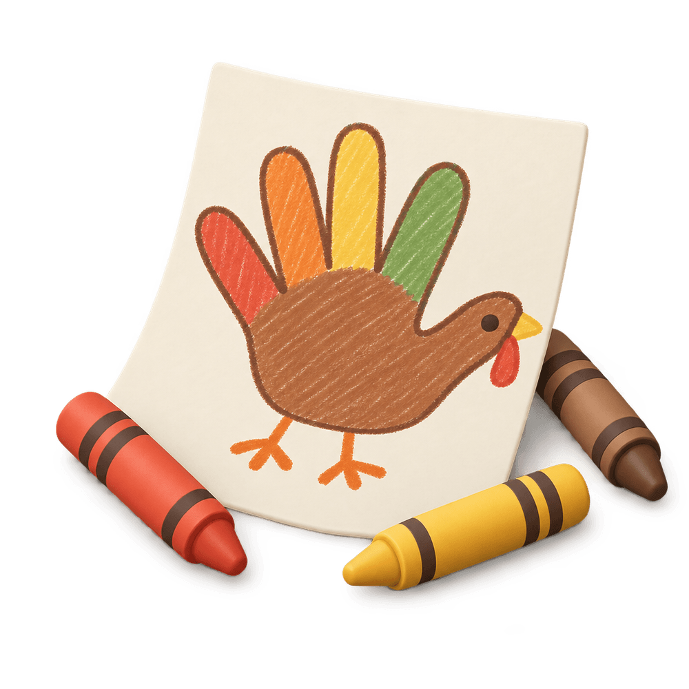 Hand Turkey Drawing 3D icon