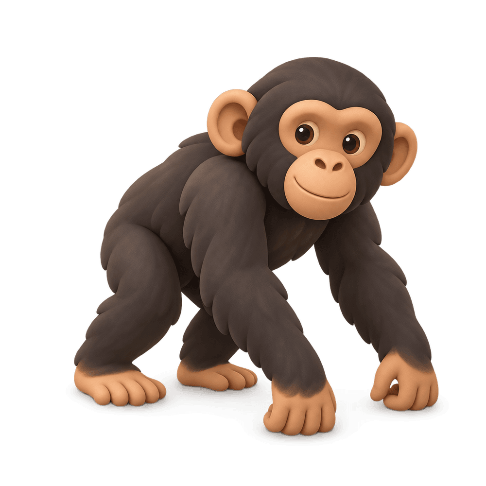 Chimpanzee 3D icon