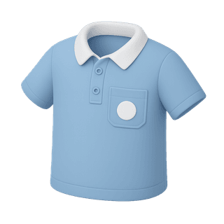 Light Blue Polo Shirt with White Collar
