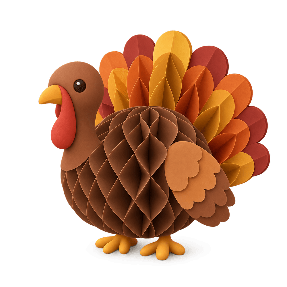 Honeycomb Paper Turkey 3D icon