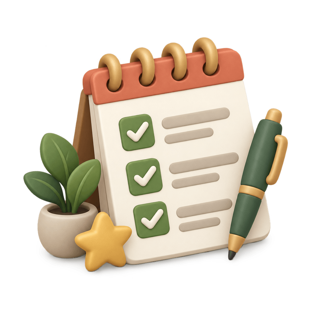 New Year's Resolution List 3D icon