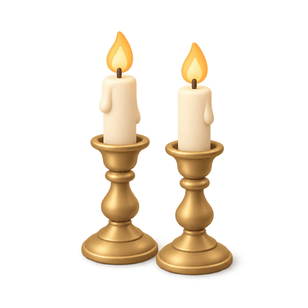 Shabbat Candlesticks 3D icon