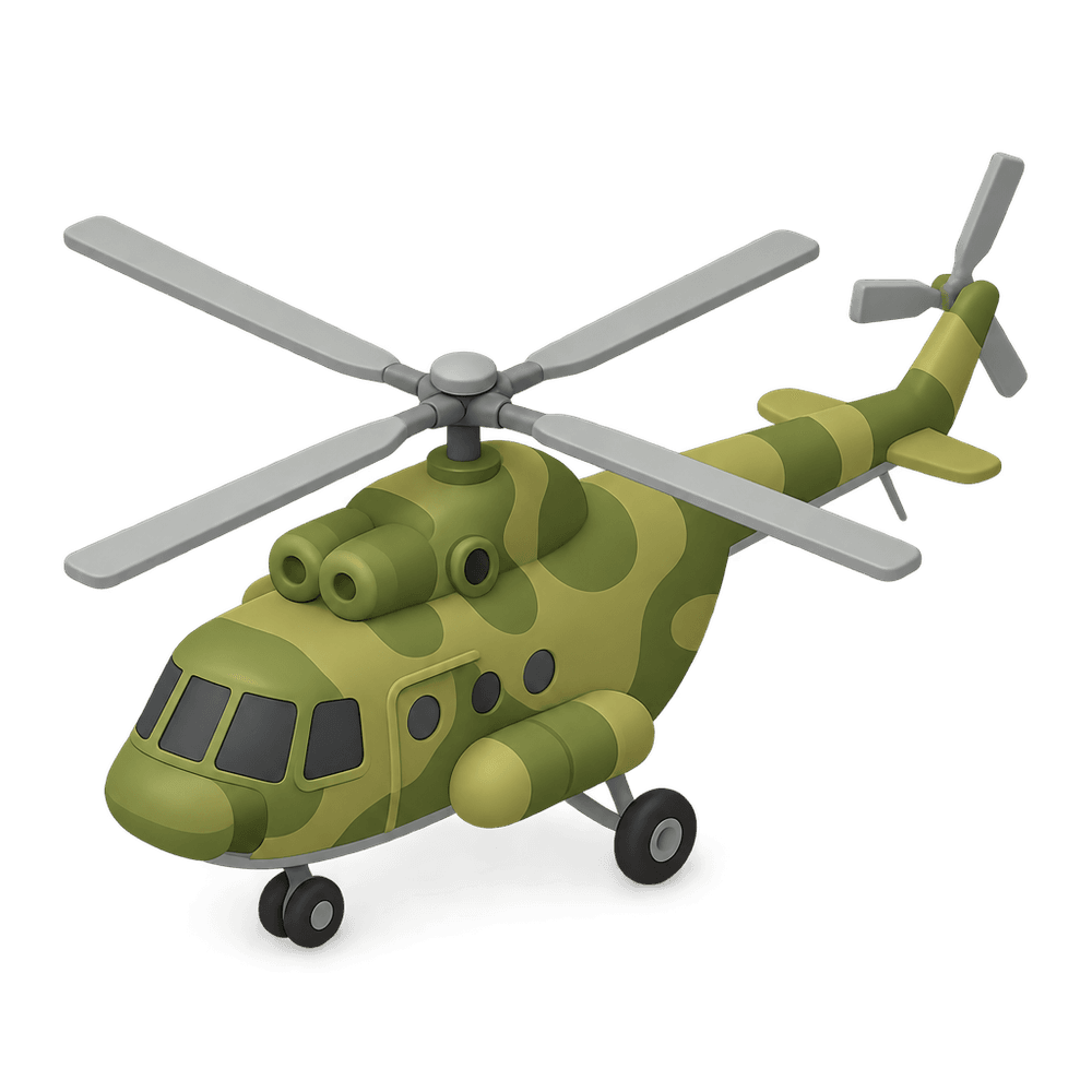 Military Transport Helicopter 3D icon