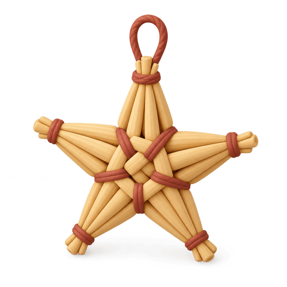 Straw Star Ornament 3D icon