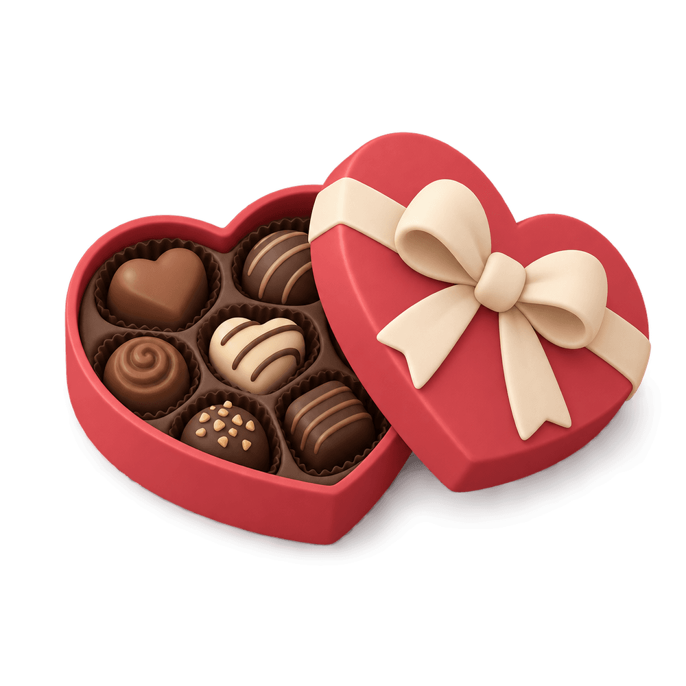 Heart-Shaped Chocolate Box 3D icon