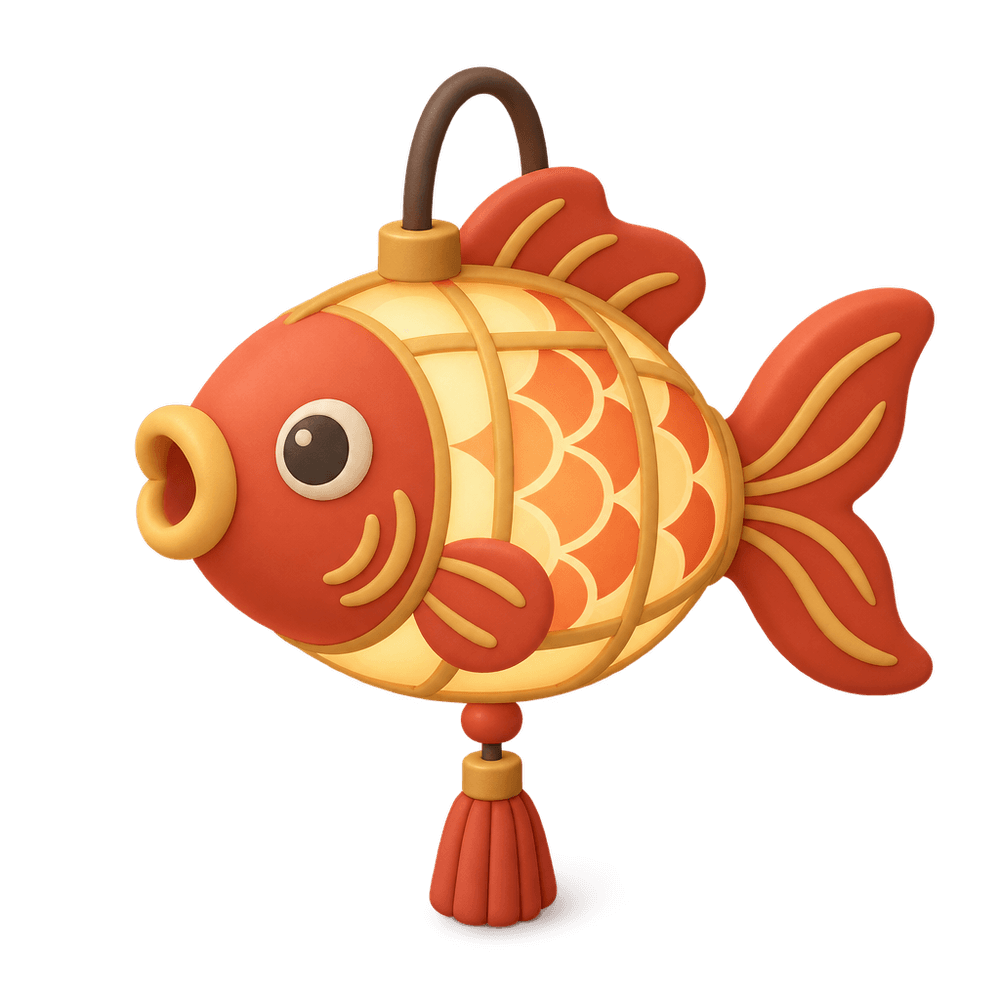 Fish-Shaped Lantern 3D icon