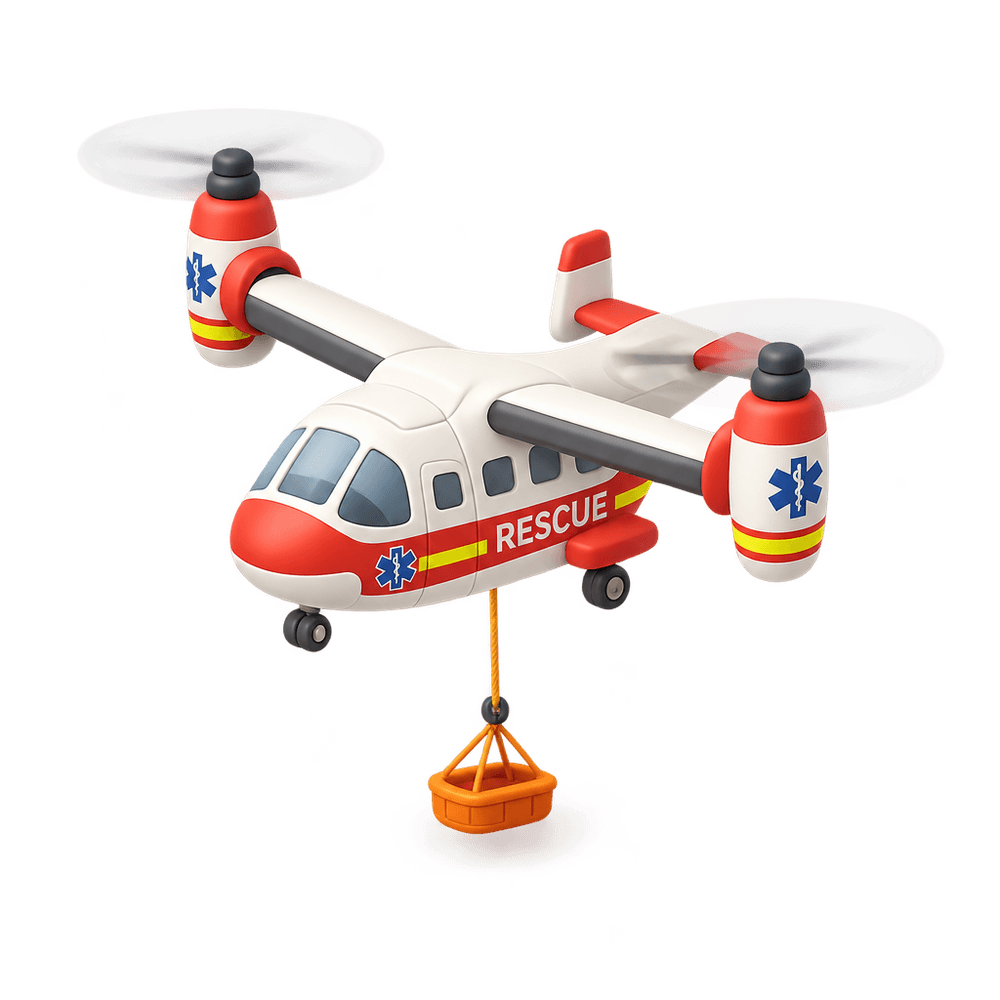 Tiltrotor Rescue Helicopter 3D icon