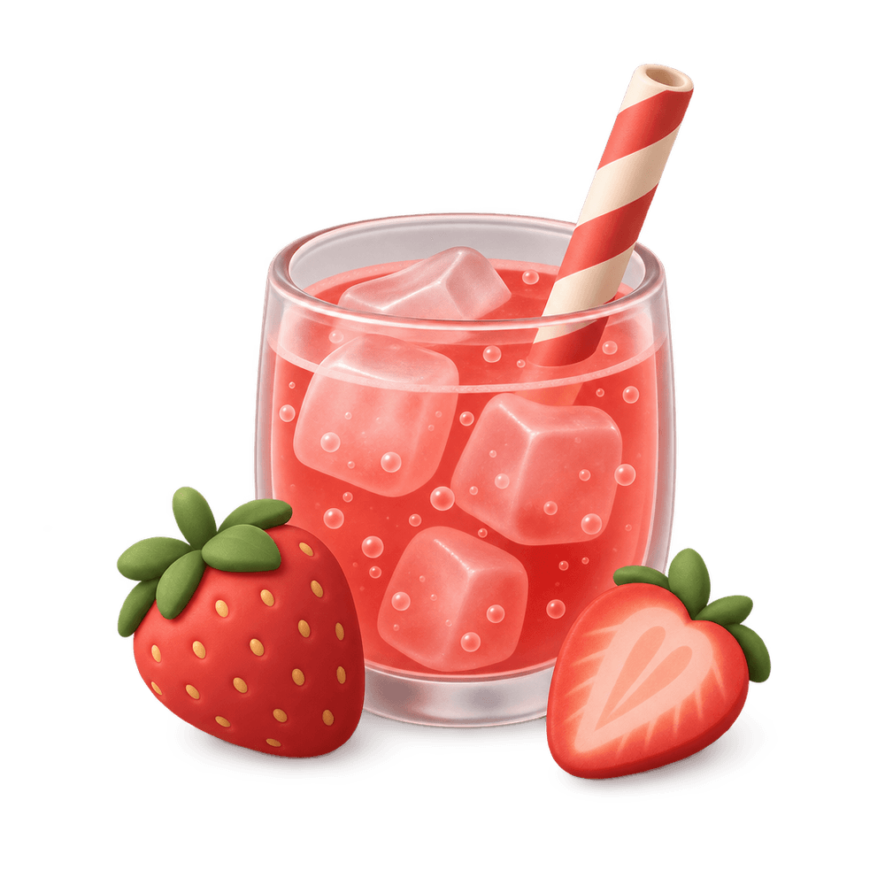 Strawberry Soda 3D icon