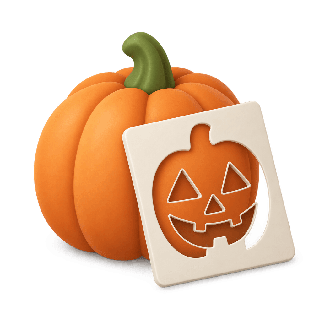 Pumpkin Stencil 3D icon