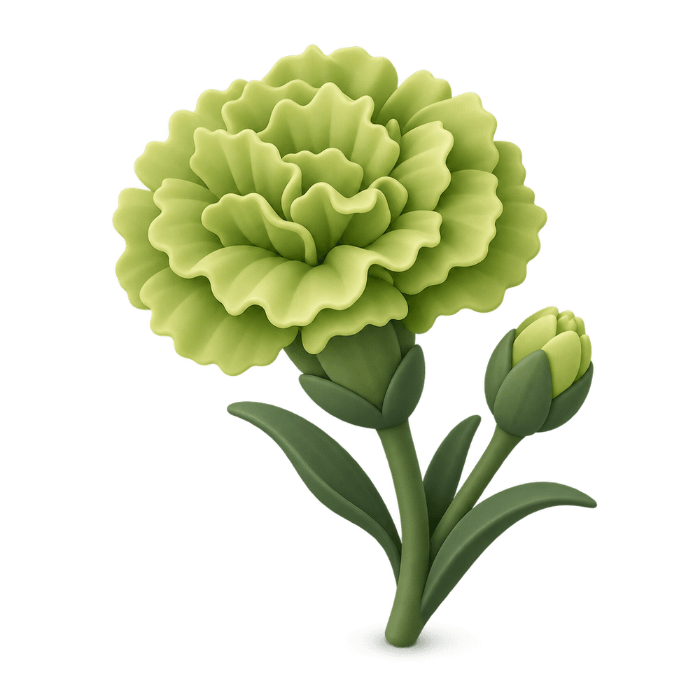 Green Carnation 3D icon