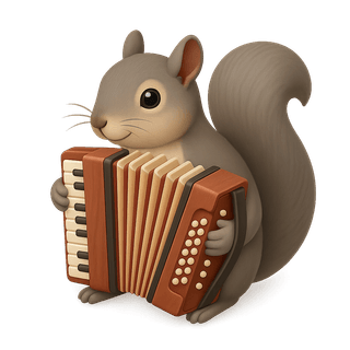 Squirrel Playing an Accordion