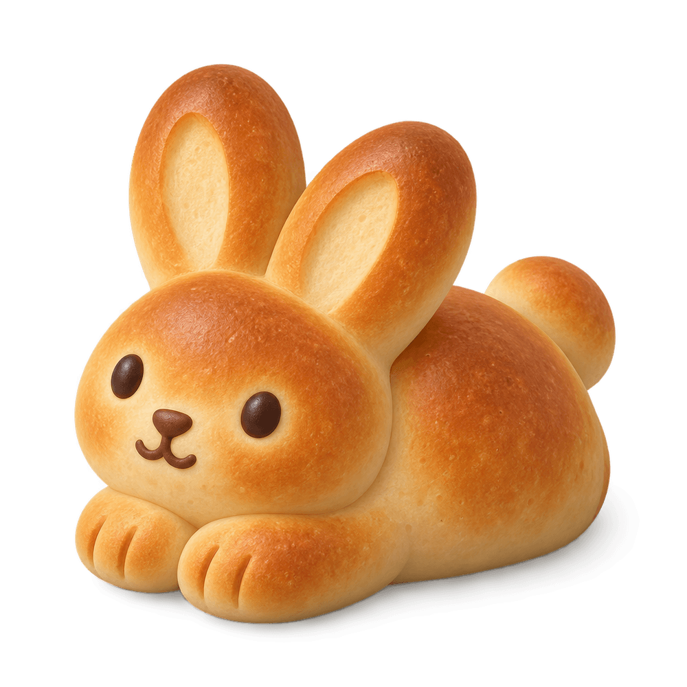 Bunny-Shaped Bread 3D icon