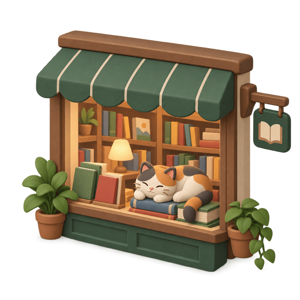 Bookstore Cat Window 3D icon