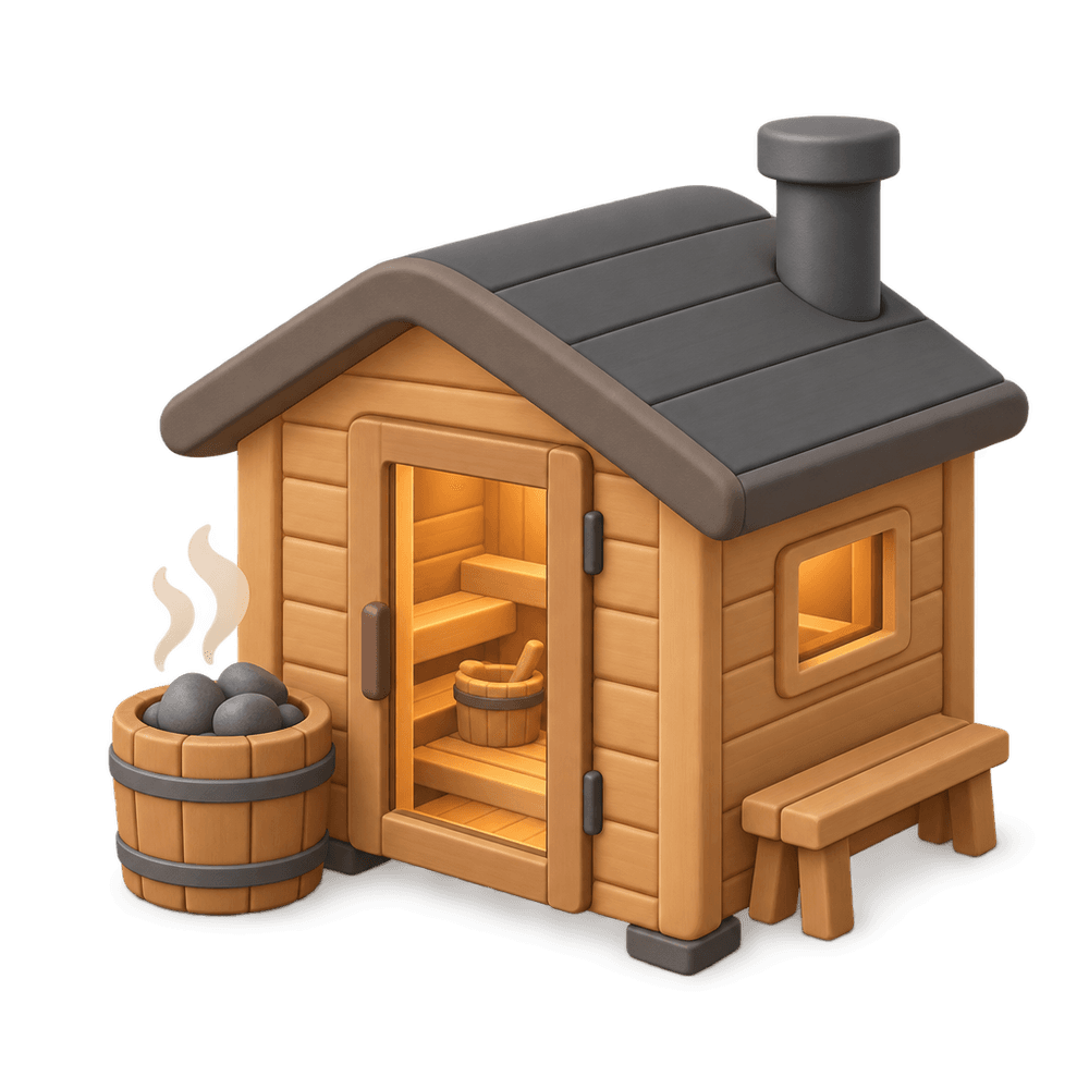 Sauna Cabin 3D icon