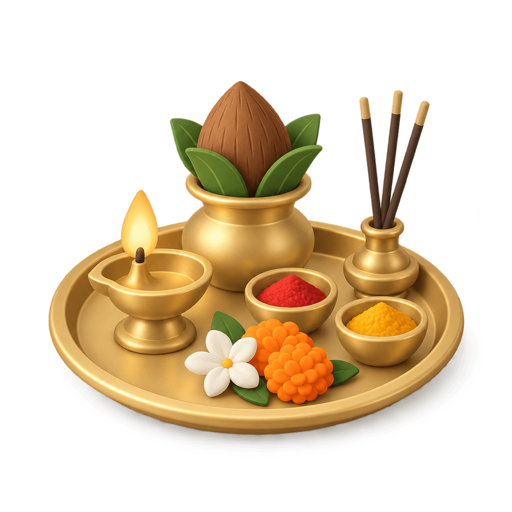 Brass Puja Thali 3D icon