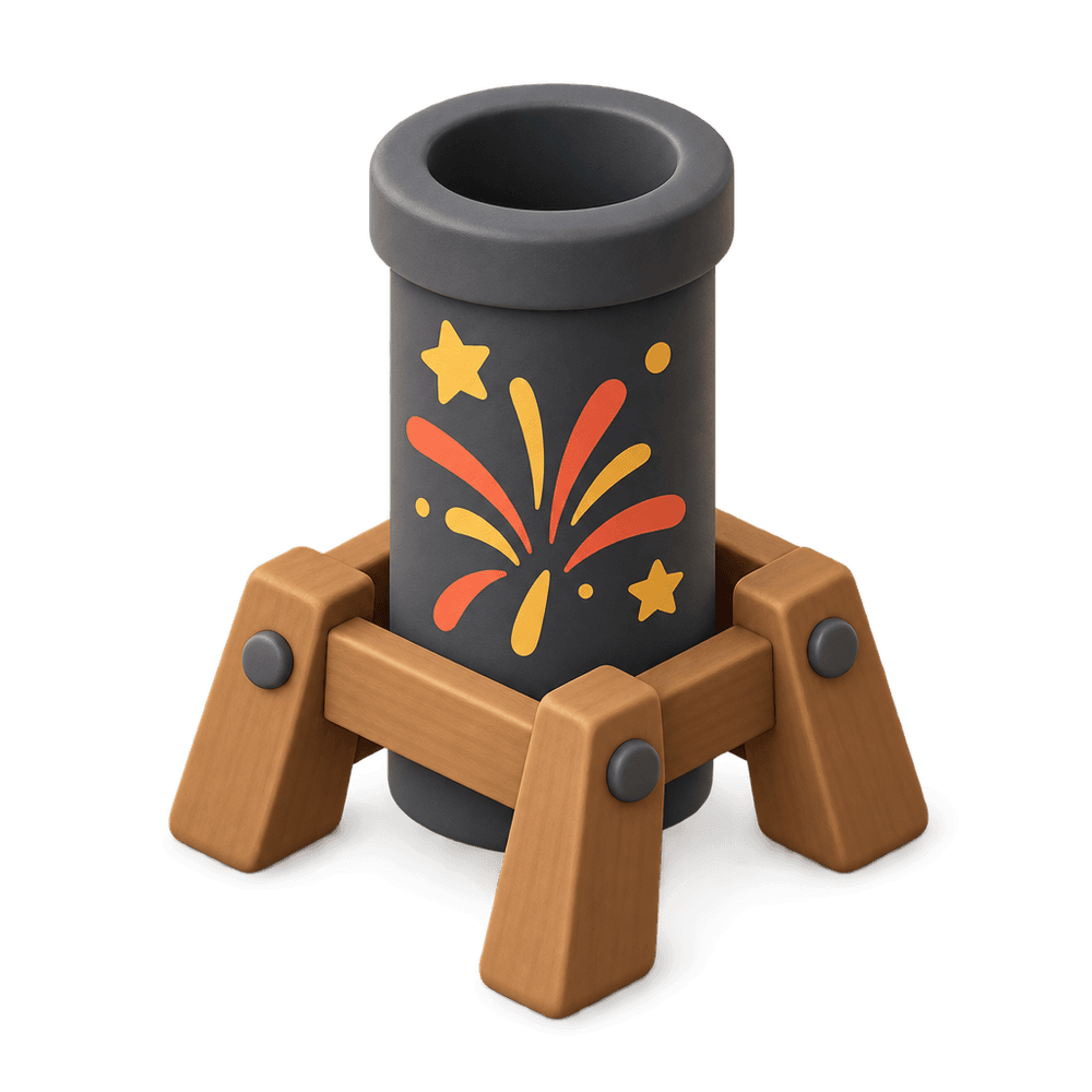 Firework Mortar Tube 3D icon