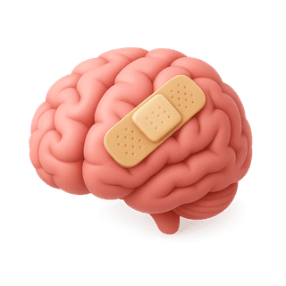 brain with a band‑aid