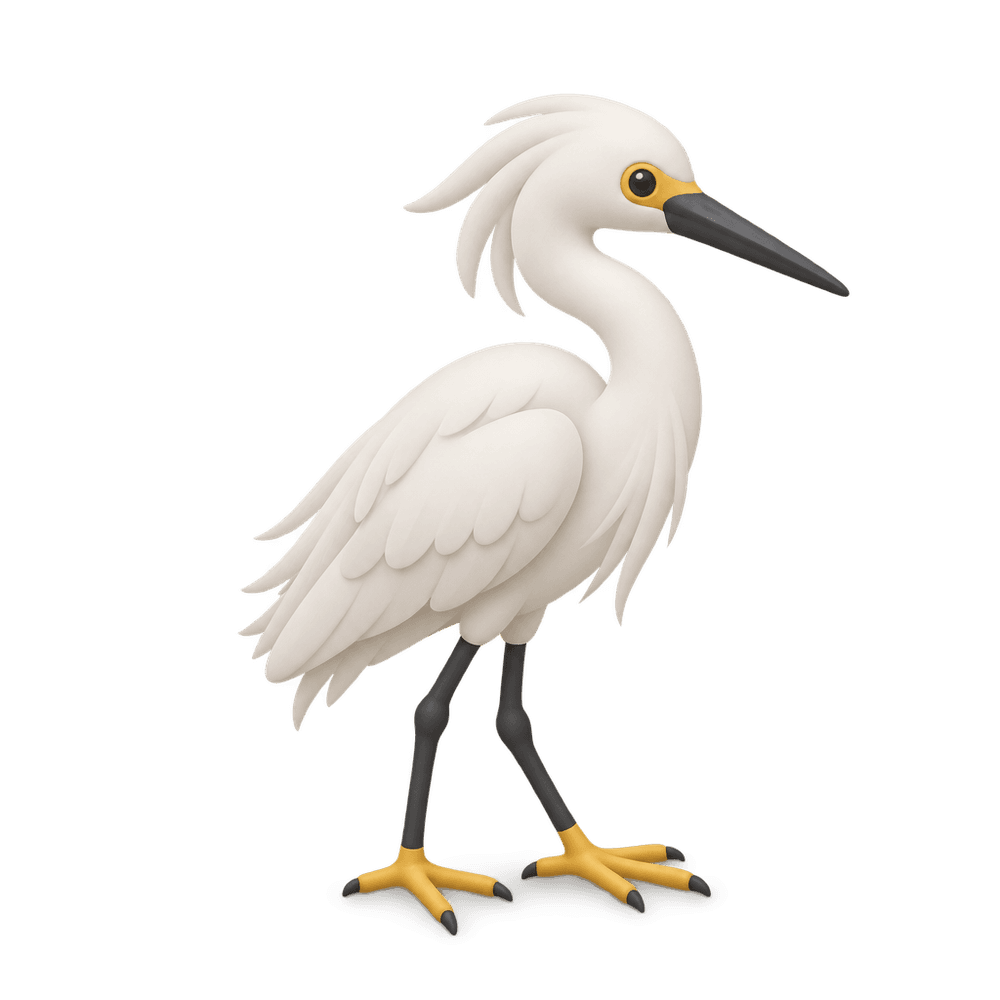 Snowy Egret 3D icon