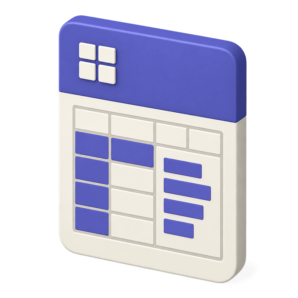 Spreadsheet File 3D icon