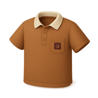 Earth Tone Polo Shirt with Contrast Collar