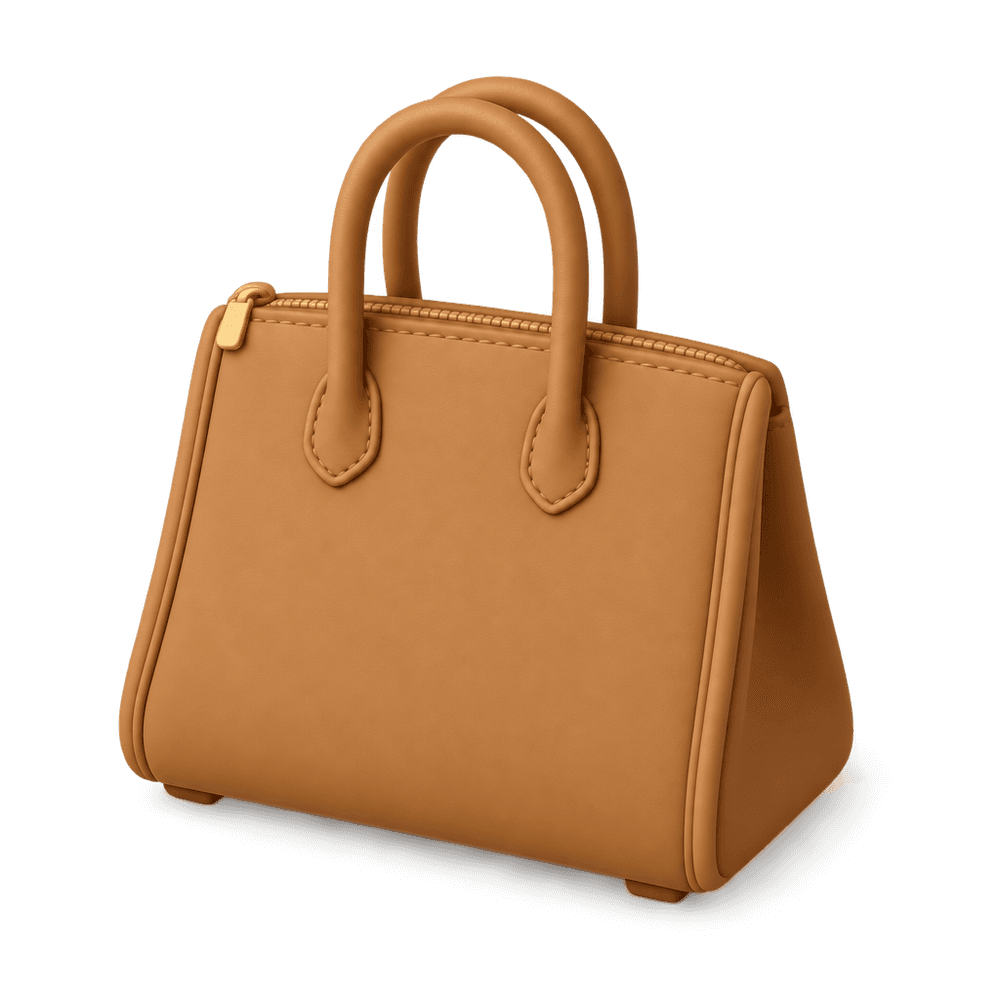 Structured Leather Handbag 3D icon